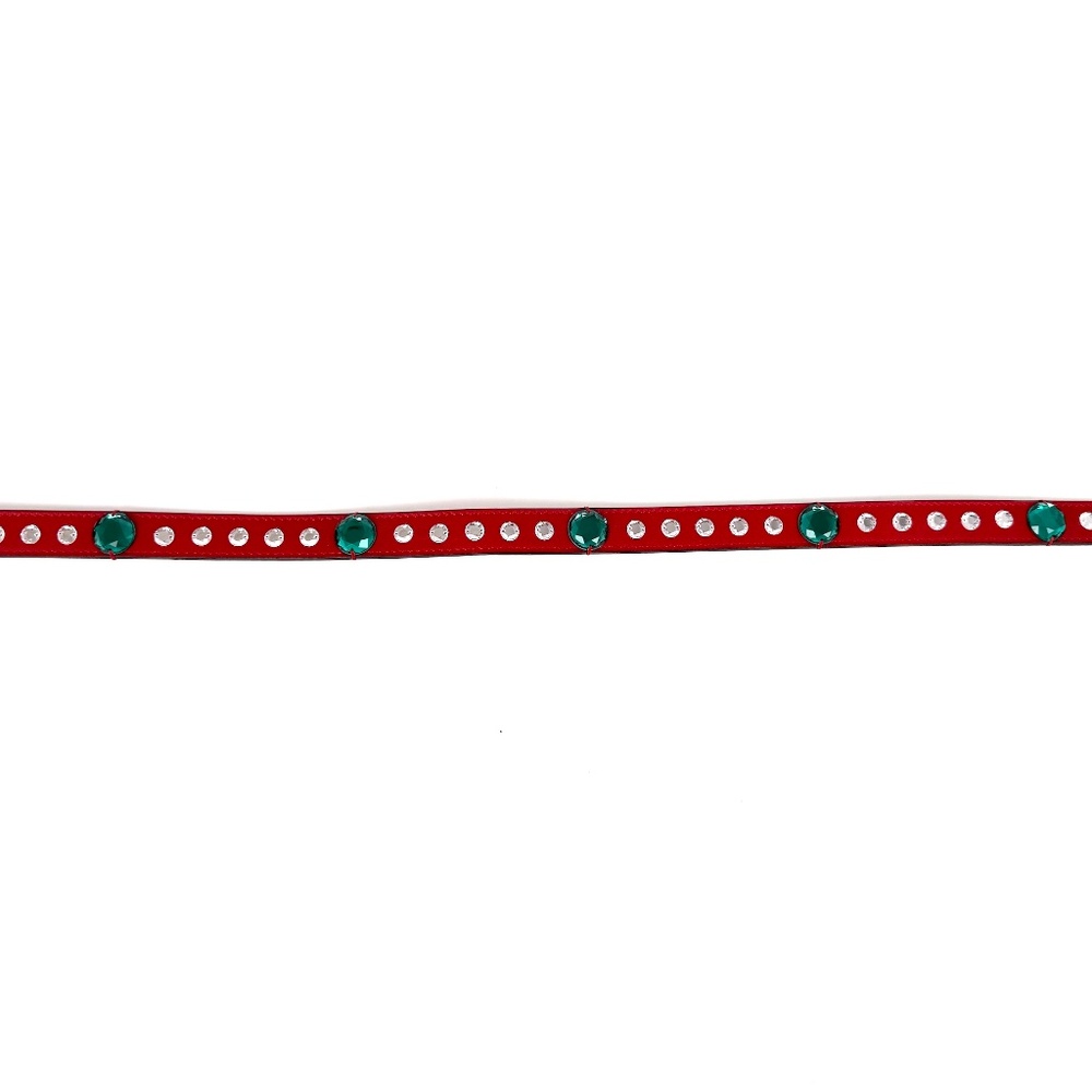 GUCCI GG Red Crystal Embellished Skinny Leather Belt 100 40 - Picture 8 of 13